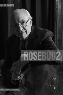 Turin May 7, 2026..Roberto Esposito, philosopher, professor emeritus of theoretical philosophy at the Scuola Normale Superiore, considered one of the key authors of Italian Theory, photographed in Turin at the Circolo dei lettori during the event Tracce. Intorno a Ferraris (Traces. Around Ferraris)/Roberto Esposito filosofo, professore emerito di filosofia teoretica presso la Scuola Normale Superiore, considerato uno degli autori di riferimento dellItalian Theory, fotografato a Torino negli ambienti del Circolo dei lettori in occasione dellevento Tracce. Intorno a Ferraris ©Rino Bianchi/Rosebud2