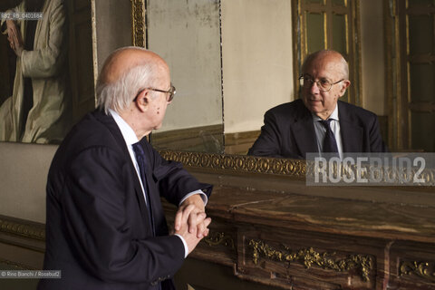 Turin May 7, 2026..Roberto Esposito, philosopher, professor emeritus of theoretical philosophy at the Scuola Normale Superiore, considered one of the key authors of Italian Theory, photographed in Turin at the Circolo dei lettori during the event Tracce. Intorno a Ferraris (Traces. Around Ferraris)/Roberto Esposito filosofo, professore emerito di filosofia teoretica presso la Scuola Normale Superiore, considerato uno degli autori di riferimento dellItalian Theory, fotografato a Torino negli ambienti del Circolo dei lettori in occasione dellevento Tracce. Intorno a Ferraris ©Rino Bianchi/Rosebud2