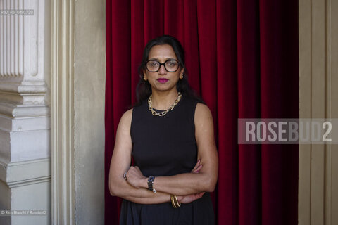 Turin May 17, 2026..Nathacha Appanah-Mouriquand, a Mauritian journalist and writer,.worked in Mauritius as a journalist for Le Mauricien and Week-End Scope, but has lived and worked in France since 1998. She was photographed in the Circolo dei lettori spaces during the final evening of the European Strega Prize/Nathacha Appanah-Mouriquand giornalista e scrittrice mauriziana, ha .lavorato a Mauritius come giornalista per Le Mauricien e Week-End Scope ma dal 1998 vive e lavora in Francia, fotografata negli spazi del Circolo dei lettori in occasione della serata finale del Premio Strega Europeo. ©Rino Bianchi/Rosebud2