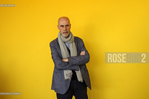 Turin May 16, 2026..Nikos Davvetas, writer, poet, and literary critic, author of numerous books selected for the State Literature Prize, photographed in Turin at the Lingotto/Nikos Davvetas scrittore, poeta e critico letterario, autore di numerosi libri selezionati per il Premio Statale di Letteratura, fotografato a Torino negli spazi del Lingotto. ©Rino Bianchi/Rosebud2