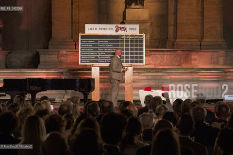 Rome, July 8, 2026.Stefano Petrocchi, director of the Bellonci Foundation, photographed in front of the scoreboard at the final evening of the 80th edition of the Strega Prize/Stefano Petrocchi direttore della Fondazione Bellonci fotografato davanti al tabellone dei voti la serata finale dell80° edizione del Premio Strega ©Rino Bianchi/Rosebud2