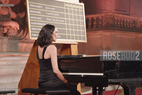 Rome, July 8, 2026.Gloria Campaner, pianist, musician, and television host, photographed in Rome during the final evening of the Strega Prize/Gloria Campaner pianista, musicista e conduttrice televisiva, fotografata a Roma durante la serata finale del Premio Strega. ©Rino Bianchi/Rosebud2