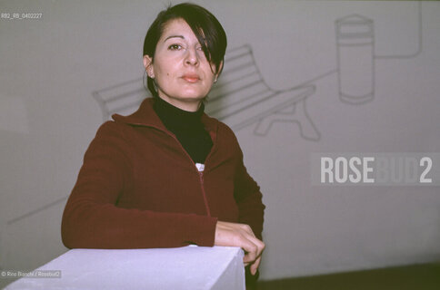 Rome, December 28, 2003..Marina Paris, artist, portrayed in her studio on Via Franco Sacchetti in Rome/Marina Paris, artista, ritratta nel suo studio di via Franco Sacchetti a Roma. ©Rino Bianchi/Rosebud2