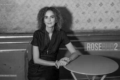 Turin September 22, 2026..Leila Slimani, a French journalist and writer of Moroccan origin, photographed in Turin at the Circolo dei Lettori/Leila Slimani, giornalista e scrittrice francese di origine marocchina, fotografata a Torino negli ambienti del Circolo dei lettori. ©Rino Bianchi/Rosebud2