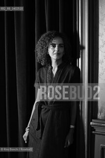 Turin September 22, 2026..Leila Slimani, a French journalist and writer of Moroccan origin, photographed in Turin at the Circolo dei Lettori/Leila Slimani, giornalista e scrittrice francese di origine marocchina, fotografata a Torino negli ambienti del Circolo dei lettori. ©Rino Bianchi/Rosebud2