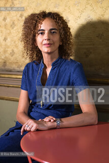 Turin September 22, 2026..Leila Slimani, a French journalist and writer of Moroccan origin, photographed in Turin at the Circolo dei Lettori/Leila Slimani, giornalista e scrittrice francese di origine marocchina, fotografata a Torino negli ambienti del Circolo dei lettori. ©Rino Bianchi/Rosebud2