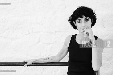 Biella September 12, 2026..Eleni Molos—actress, voice actor, author of essays and educational texts, and writer—photographed in Biella at the former De Agostini factory complex during the Fuoriluogo Festival/Eleni Molos, attrice, doppiatrice, autrice disaggi e testi per la scuola, scrittrice, fotografata a Biella negli spazi dellEx Opicicio De Agostini durante il Festival Fuoriluogo. ©Rino Bianchi/Rosebud2