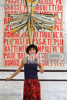 Biella September 12, 2026..Eleni Molos—actress, voice actor, author of essays and educational texts, and writer—photographed in Biella at the former De Agostini factory complex during the Fuoriluogo Festival/Eleni Molos, attrice, doppiatrice, autrice disaggi e testi per la scuola, scrittrice, fotografata a Biella negli spazi dellEx Opicicio De Agostini durante il Festival Fuoriluogo. ©Rino Bianchi/Rosebud2