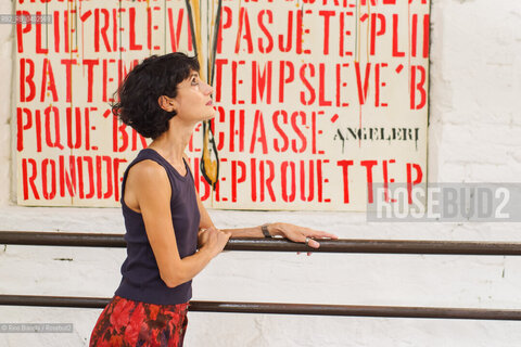 Biella September 12, 2026..Eleni Molos—actress, voice actor, author of essays and educational texts, and writer—photographed in Biella at the former De Agostini factory complex during the Fuoriluogo Festival/Eleni Molos, attrice, doppiatrice, autrice disaggi e testi per la scuola, scrittrice, fotografata a Biella negli spazi dellEx Opicicio De Agostini durante il Festival Fuoriluogo. ©Rino Bianchi/Rosebud2