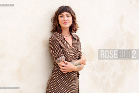Biella September 12, 2026..Anna Voltaggio—a writer and press officer in the cultural sector who made her literary debut in 2023—pictured in Biella at the former De Agostini factory during the Fuoriluogo Festival/Anna Voltaggio scrittrice, ufficio stampa del settore culturale, ha esordito in letteratura nel 2023, fotografata a Biella allex Opificio De Agostini durante il Festival Fuoriluogo. ©Rino Bianchi/Rosebud2