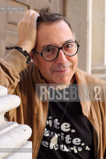 Turin October 11, 2026..Luca Bianchini—writer, advertising professional, freelance copywriter, and radio host—photographed in front of the Church of San Filippo Neri in Turin during the Portici di Carta event/Luca Bianchini scrittore, pubblicitario, copywriter free-lance, conduttore radiofonico, fotografato dinanzi alla chiesa di San Filippo Neri a Torino durante Portici di carta. ©Rino Bianchi/Rosebud2