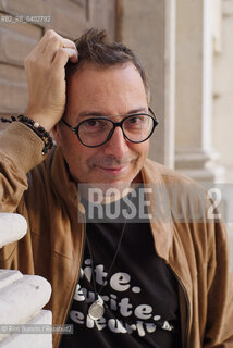 Turin October 11, 2026..Luca Bianchini—writer, advertising professional, freelance copywriter, and radio host—photographed in front of the Church of San Filippo Neri in Turin during the Portici di Carta event/Luca Bianchini scrittore, pubblicitario, copywriter free-lance, conduttore radiofonico, fotografato dinanzi alla chiesa di San Filippo Neri a Torino durante Portici di carta. ©Rino Bianchi/Rosebud2
