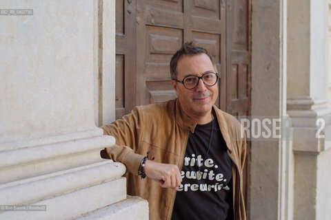 Turin October 11, 2026..Luca Bianchini—writer, advertising professional, freelance copywriter, and radio host—photographed in front of the Church of San Filippo Neri in Turin during the Portici di Carta event/Luca Bianchini scrittore, pubblicitario, copywriter free-lance, conduttore radiofonico, fotografato dinanzi alla chiesa di San Filippo Neri a Torino durante Portici di carta. ©Rino Bianchi/Rosebud2
