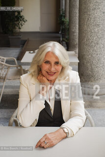 Turin October 10, 2026..Anna Pavignano—writer, screenwriter, and author of novels, short stories, and works for children and young adults—was the life and professional partner of Massimo Troisi, co-writing all the films of the Neapolitan actor and director. An Academy Award nominee, she is pictured here in Turin at the Gallerie d’Italia during the *Portici di Carta* event/Anna Pavignano, scrittrice, sceneggiatrice, autrice di romanzi, racconti e testi per bambini e ragazzi, compagna di vita e di lavoro di Massimo Troisi sceneggiando tutti i film dell’attore e regista napoletano, candidata al Premio Oscar, fotografata a Torino negli spazi delle Gallerie dItalia durante Portici di Carta. ©Rino Bianchi/Rosebud2