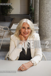 Turin October 10, 2026..Anna Pavignano—writer, screenwriter, and author of novels, short stories, and works for children and young adults—was the life and professional partner of Massimo Troisi, co-writing all the films of the Neapolitan actor and director. An Academy Award nominee, she is pictured here in Turin at the Gallerie d’Italia during the *Portici di Carta* event/Anna Pavignano, scrittrice, sceneggiatrice, autrice di romanzi, racconti e testi per bambini e ragazzi, compagna di vita e di lavoro di Massimo Troisi sceneggiando tutti i film dell’attore e regista napoletano, candidata al Premio Oscar, fotografata a Torino negli spazi delle Gallerie dItalia durante Portici di Carta. ©Rino Bianchi/Rosebud2