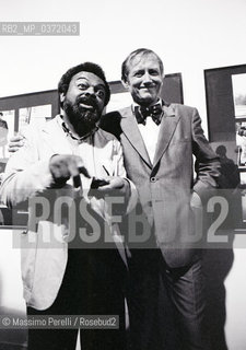 Evgheny Evtushenko con Le Roy Jones, scrittori, ritratto 1981, Roma, Italia / Evgheny Evtushenko with Le Roy Jones, writers, potrait 1981, Rome, Italy. ©Massimo Perelli/Rosebud2