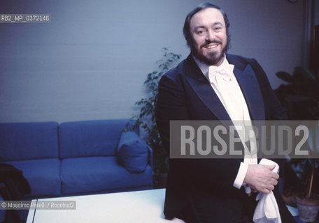 Luciano Pavarotti, cantante, lirica, ritratto 1990, Roma, Italia / Luciano Pavarotti, singer, lirica, potrait 1990, Rome, Italy. ©Massimo Perelli/Rosebud2