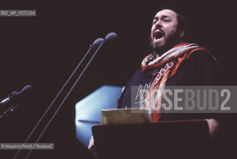 Luciano Pavarotti, cantante, lirica, ritratto 1990, Roma, Italia / Luciano Pavarotti, singer, lirica, potrait 1990, Rome, Italy. ©Massimo Perelli/Rosebud2