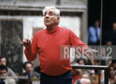 Leonard Bernstein, direttore, musica classica, ritratto 1985, Roma, Italia / Leonard Bernstein, director, classic music, potrait 1985, Rome, Italy. ©Massimo Perelli/Rosebud2