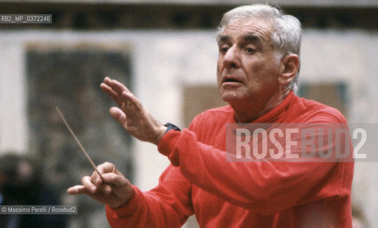 Leonard Bernstein, direttore, musica classica, ritratto 1985, Roma, Italia / Leonard Bernstein, director, classic music, potrait 1985, Rome, Italy. ©Massimo Perelli/Rosebud2