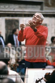 Leonard Bernstein, direttore, musica classica, ritratto 1985, Roma, Italia / Leonard Bernstein, director, classic music, potrait 1985, Rome, Italy. ©Massimo Perelli/Rosebud2