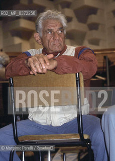 Leonard Bernstein, direttore, musica classica, ritratto 1985, Roma, Italia / Leonard Bernstein, director, classic music, potrait 1985, Rome, Italy. ©Massimo Perelli/Rosebud2