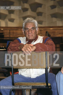 Leonard Bernstein, direttore, musica classica, ritratto 1985, Roma, Italia / Leonard Bernstein, director, classic music, potrait 1985, Rome, Italy. ©Massimo Perelli/Rosebud2