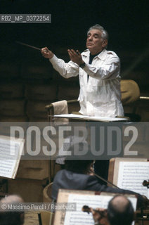 Leonard Bernstein, direttore, musica classica, ritratto 1985, Roma, Italia / Leonard Bernstein, director, classic music, potrait 1985, Rome, Italy. ©Massimo Perelli/Rosebud2