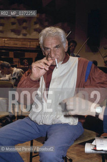 Leonard Bernstein, direttore, musica classica, ritratto 1985, Roma, Italia / Leonard Bernstein, director, classic music, potrait 1985, Rome, Italy. ©Massimo Perelli/Rosebud2