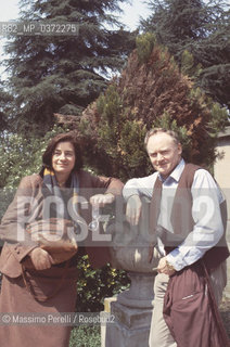 Christa Wolf, scrittrice tedesca con marito, ritratto 1988, Roma, Italia / Christa Wolf, german writer with husband, potrait 1988, Rome, Italy. ©Massimo Perelli/Rosebud2