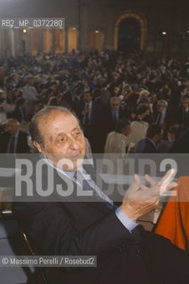 Premio  Strega,scrittori, giuria, ritratto Guido Alberti, fondatore premio Strega, 1989 Roma, Italia / Strega Prize, writers, jury, potrait Guido Alberti, foundation Strega Prize, 1989 Roma, Italy. ©Massimo Perelli/Rosebud2