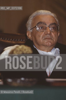 Antonio Ruberti, rettore Universita La Sapienza, ritratto 1985, Roma, Italia / Antonio Ruberti, president La Sapienza University, potrait 1985, Roma,Italy. ©Massimo Perelli/Rosebud2