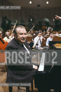 Claudio Arrau, pianista, musica classica, ritratto 1985, Roma, Italia / Claudio Arrau, pianist, classic music, potrait 1985, Rome, Italy. ©Massimo Perelli/Rosebud2