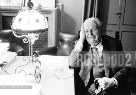 Ludovico Geymonat, scrittore, ritratto 1983, Roma, Italia / Ludovico Geymonat, writer, potrait 1983, Rome, Italy. ©Massimo Perelli/Rosebud2