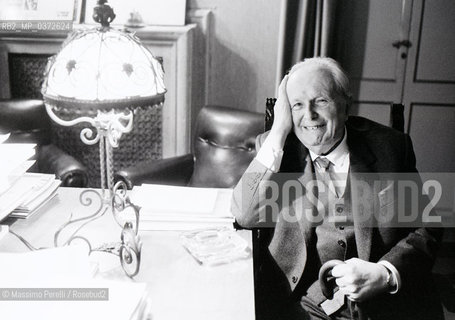 Ludovico Geymonat, scrittore, ritratto 1983, Roma, Italia / Ludovico Geymonat, writer, potrait 1983, Rome, Italy. ©Massimo Perelli/Rosebud2