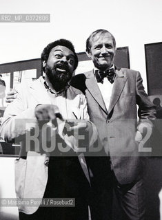 Evgheny Evtushenko con Le Roy Jones, scrittori, ritratto 1981, Roma, Italia / Evgheny Evtushenko with Le Roy Jones, writers, potrait 1981, Rome, Italy. ©Massimo Perelli/Rosebud2