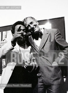 Evgheny Evtushenko con Le Roy Jones, scrittori, ritratto 1981, Roma, Italia / Evgheny Evtushenko with Le Roy Jones, writers, potrait 1981, Rome, Italy. ©Massimo Perelli/Rosebud2