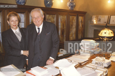 Ludovico Geymonat e moglie, cultura, ritratto 1986, Roma, Italia / Ludovico Geymonat and wife, culture, potrait 1986, Rome, Italy. ©Massimo Perelli/Rosebud2