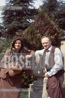 Christa Wolf, scrittrice tedesca con marito, ritratto 1988, Roma, Italia / Christa Wolf, german writer with husband, potrait 1988, Roma, Italy.. ©Massimo Perelli/Rosebud2