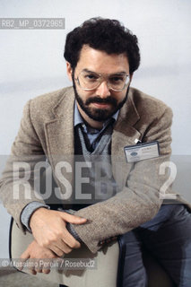 W.M.Arkin, scienziato Usa, ritratto 1985, Italia / W.M.Arkin, Usa scientist, potrait 1985, Italy. ©Massimo Perelli/Rosebud2