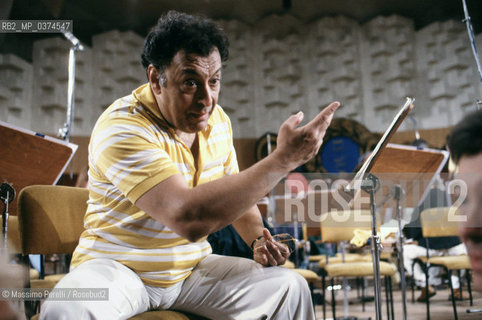 Zubin Mehta, direttore, musica classica, ritratto 1990, Roma, Italia / Zubin Mehta, director, classic music, potrait 1990, Rome, Italy. ©Massimo Perelli/Rosebud2