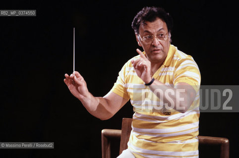 Zubin Mehta, direttore, musica classica, ritratto 1990, Roma, Italia / Zubin Mehta, director, classic music, potrait 1990, Rome, Italy. ©Massimo Perelli/Rosebud2