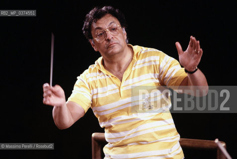 Zubin Mehta, direttore, musica classica, ritratto 1990, Roma, Italia / Zubin Mehta, director, classic music, potrait 1990, Rome, Italy. ©Massimo Perelli/Rosebud2