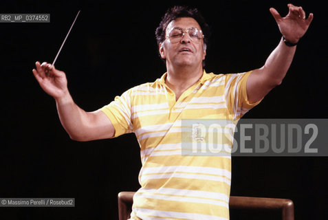 Zubin Mehta, direttore, musica classica, ritratto 1990, Roma, Italia / Zubin Mehta, director, classic music, potrait 1990, Rome, Italy. ©Massimo Perelli/Rosebud2