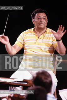 Zubin Mehta, direttore, musica classica, ritratto 1990, Roma, Italia / Zubin Mehta, director, classic music, potrait 1990, Rome, Italy. ©Massimo Perelli/Rosebud2