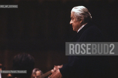 Sergiu Celibidache, direttore, musica classica, ritratto 1987, Roma, Italia / Sergiu Celibidache, director, classic music, potrait 1987, Rome, Italy. ©Massimo Perelli/Rosebud2