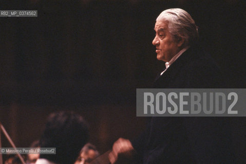 Sergiu Celibidache, direttore, musica classica, ritratto 1987, Roma, Italia / Sergiu Celibidache, director, classic music, potrait 1987, Rome, Italy. ©Massimo Perelli/Rosebud2