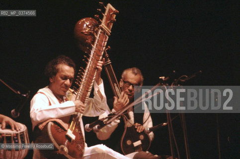 Ravi Shankar, musica indiana, ritratto 1989, Roma, Italia / Ravi Shankar, indian music, potrait 1989, Rome, Italy. ©Massimo Perelli/Rosebud2