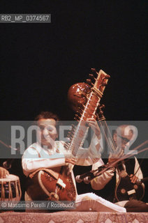 Ravi Shankar, musica indiana, ritratto 1989, Roma, Italia / Ravi Shankar, indian music, potrait 1989, Rome, Italy. ©Massimo Perelli/Rosebud2