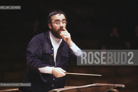 Gianluigi Gelmetti, direttore, musica classica, ritratto 1988, Roma, Italia / Gianluigi Gelmetti, director, classic music, potrait 1988, Rome, Italy. ©Massimo Perelli/Rosebud2